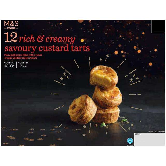 Rich & creamy savoury custard tarts 12 - £1.43 @ Marks & Spencer Stratford