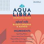AQUA LIBRA Sparkling Water with Blood Orange & Mango 330ml x 24 (£8.40 W/Voucher 15% + 15% S&S)