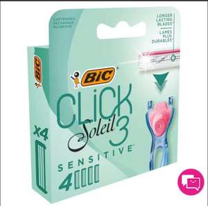 BIC Soleil Click 3 Sensitive Box of 4 women's shaver refill free C&C only
