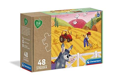 Clementoni 25268 Play for Future-Animals-3 x 48 Pieces-Jigsaw Kids Age 4-100% Recycled Materials £2.45 @ Amazon