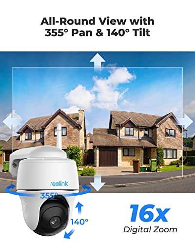 Reolink Security Camera Outdoor Wireless, Wifi Camera Argus PT 4MP + Solar Panel 355°Pan & 140°Tilt £114.99 Sold by ReolinkEU & FB Amazon