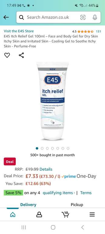 E45 Itch Relief Gel 100ml – Face and Body Gel for Dry Skin Itchy Skin and Irritated Skin - Amazon