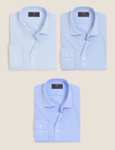 3 Pack - Mens Slim Fit Long Sleeve Shirts (Sizes 17-19) - £11 + Free Click & Collect @ Marks & Spencer