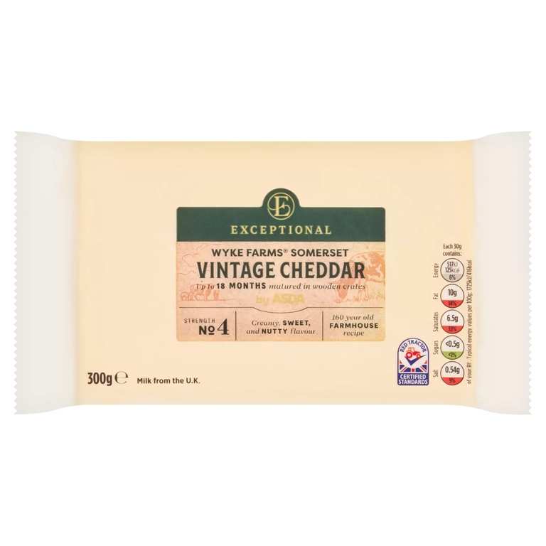 Exceptional by ASDA Wyke Farms Somerset Vintage Cheddar 300g - Instore Layorthorpe