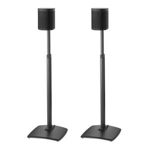 Sanus Height Adjustable Wireless Speaker Stand in Pair for SONOS ONE PLAY: 1 and PLAY: 3 - Black