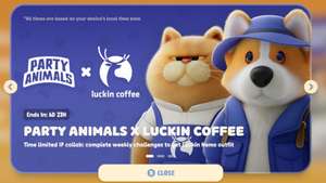 Party Animals Xbox One / X/S - Luckin Coffee : Time limited IP collab (Party Game available on Game Pass) - Coffee Garfat Outfit - w/Code