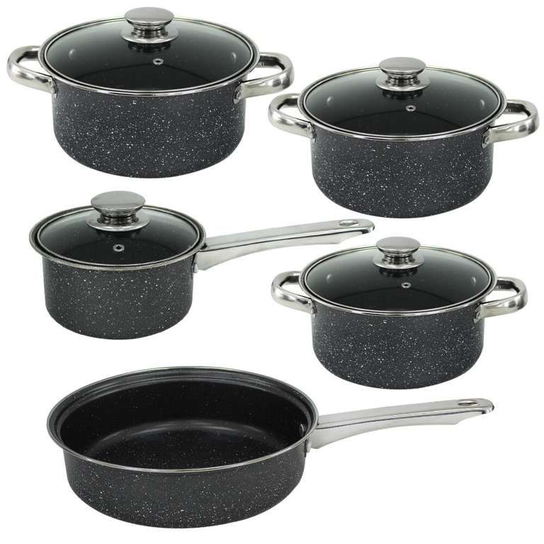 9 Piece Grey Marble Pan Set with code