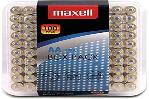 Maxell Alkaline LR6 AA Batteries Box Pack 100 Pack - £11.42 @ Amazon