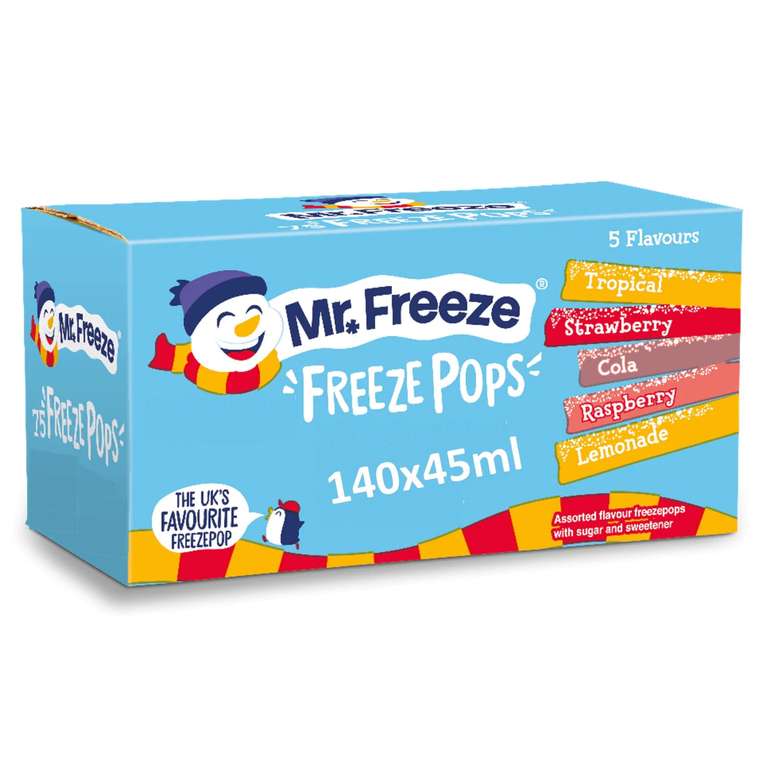 140 x 45ml Mr Freeze, Free Pops Classic - Worcester