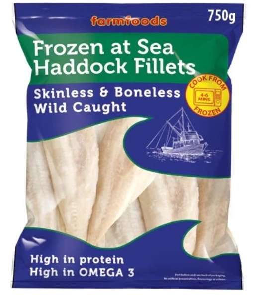 750g Frozen at Sea Haddock | Skinless & Boneless Wild Caught £5.99 @ Farmfoods
