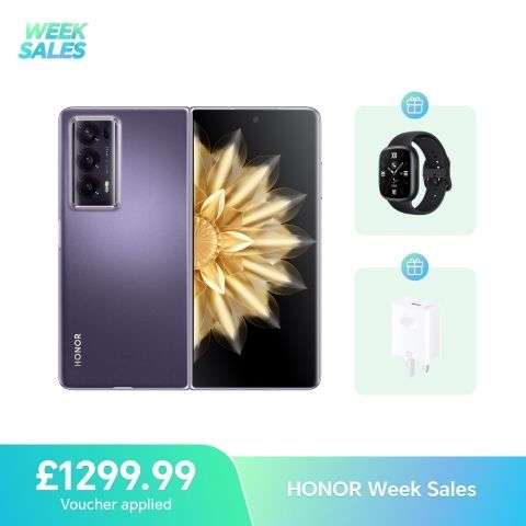 HONOR Magic V2 5G 16GB+512GB, Purple Or Black, Dual Sim Card Smartphone +Free Watch 4 and supercharger with code