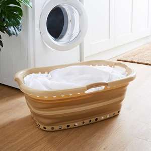 Space Saving Collapsible Laundry Basket Hipster - free click and collect
