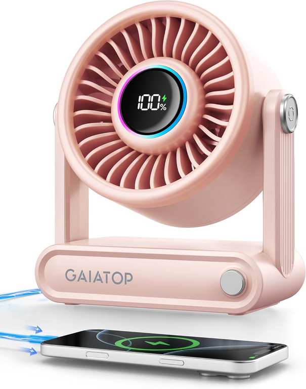 gaiatop Rechargeable Desk Fan with Power Bank, 6000mAh @ Gaiatop / FBA