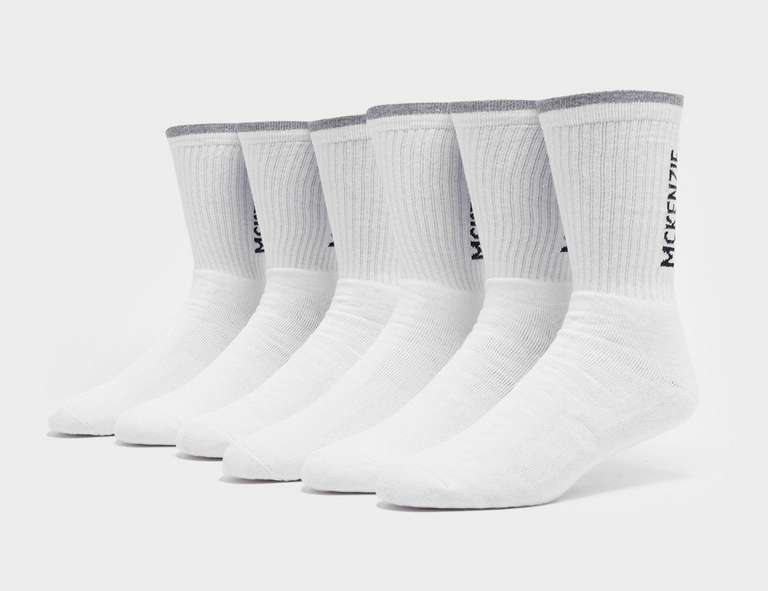 Men’s McKenzie 6-Pack Crew Socks - £4.50 with in app code + free click and collect @ JD Sports
