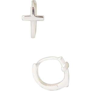 Superdrug Premium Sterling Silver Cross 10 MM Huggies - 70p with click & collect @ Superdrug