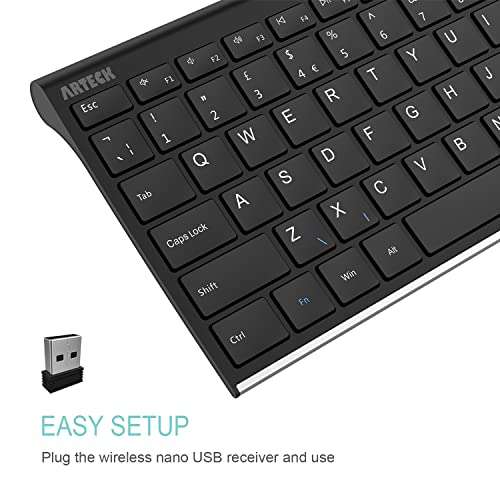 Arteck 2.4G Wireless Keyboard Stainless Steel Ultra Slim Full Size Keyboard with Numeric Keypad £28.99 Dispatches from Amazon Sold by ARTECK