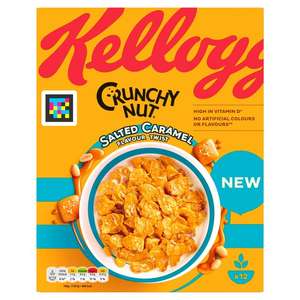 Kellogg's Crunchy Nut Salted Caramel Breakfast Cereal 375g (Clubcard Price)