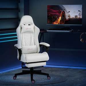 Portland White PU Leather Swivel Gaming Chair