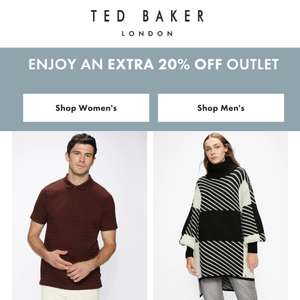 Sale Up to 50% Off + Extra 20% Off (automatically displayed online) + Free Click & Collect - @ Ted Baker