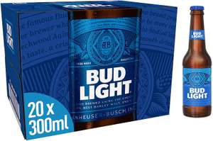 Bud Light Lager Beer Bottle, 20 x 300 ml - £10 @ Amazon