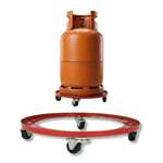 Amig - Butane Bottle Holder | Transport Trolley with 4 Castors | Diameter 31 cm | Max. Load 30 kg | Canister and Pot Holder | Alloy Steel