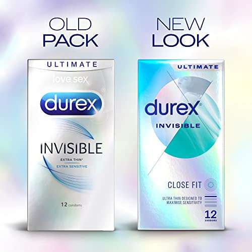 Durex Invisible Extra Sensitive Condoms - Pack of 12 £5.87/£5.29 S&S sold by universal-cosmetics @ Amazon