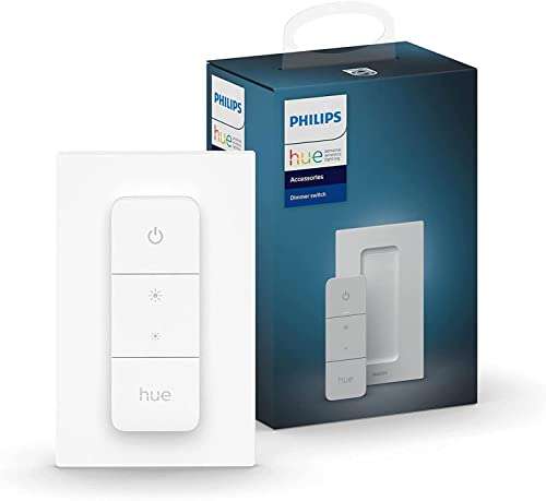 Philips Hue Smart Wireless Dimmer Switch V2 (Installation-Free, Exclusive for Philips Hue Lights) For Indoor Home Lighting, Livingroom..etc