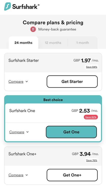 Surfshark VPN 24 Months (Topcashback 95% Back - New users)