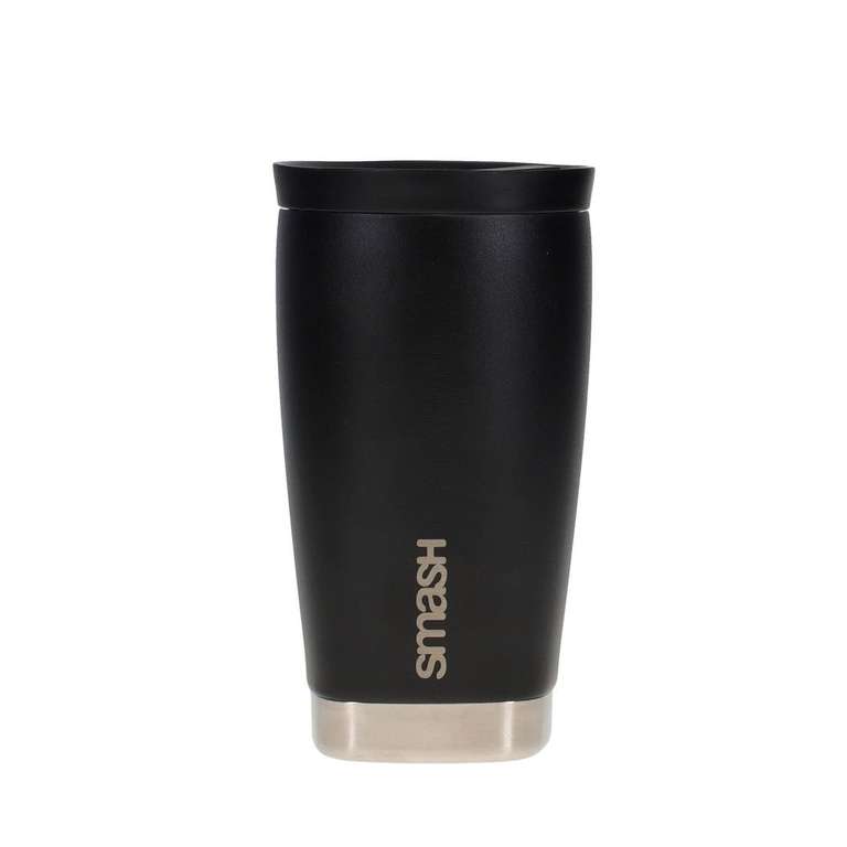 Smash Black Travel Coffee Cup - 350ml (also Burgundy). Free click and collect.