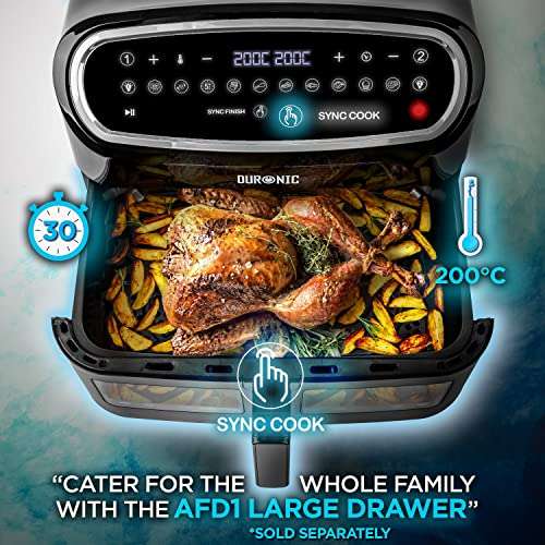 Duronic Dual Air Fryer 9L, Viewing W*ndows (Optional 10L Basket) 2400w £139.99 (with voucher) - Sold by DURONIC FB Amazon