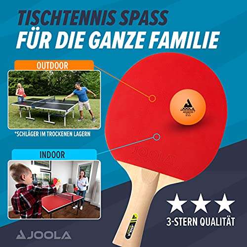 JOOLA Family Table Tennis Set, Table Tennis Set with 4 Table Tennis Bats, Table Tennis Balls and Carry Bag