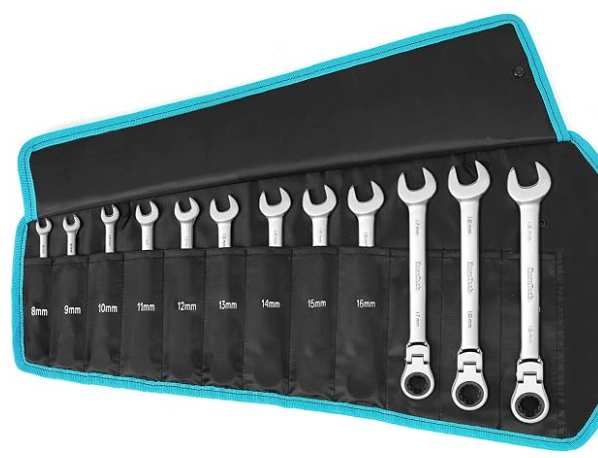 DURATECH Flex-Head Ratchet Spanner Set, 72-Tooth Combination Wrench | 12-Piece (w/voucher) Sold by DURATECH-EU, FBA