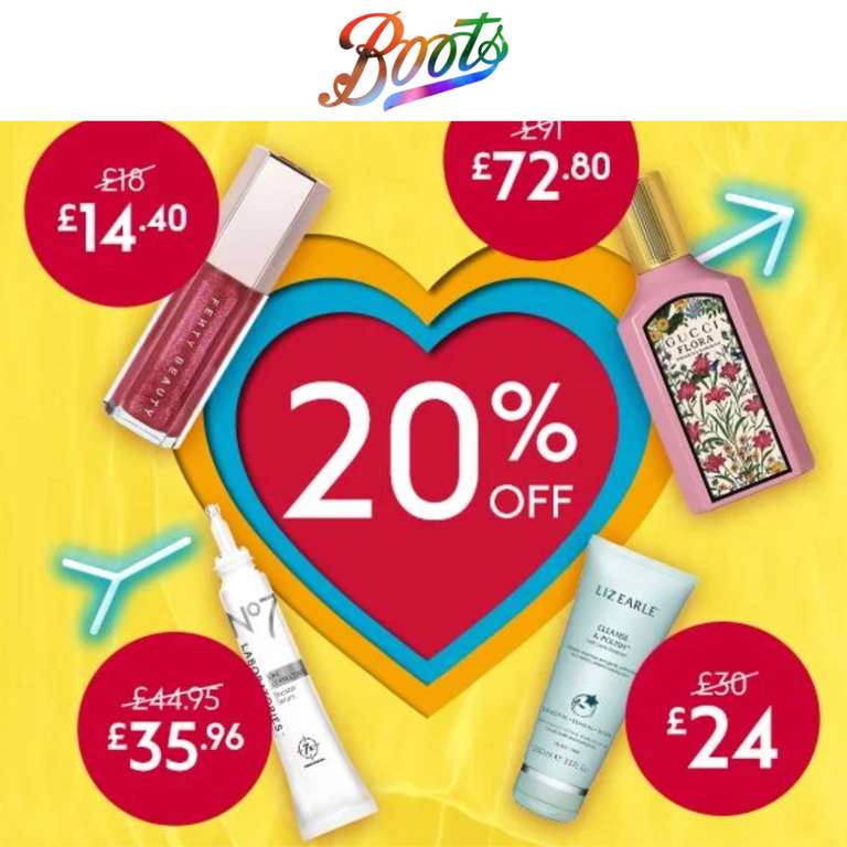Get Up to 20% Off Selected Make-Up + Potential Extra 10% Off Over £25 With Code (Advantage Card Member Only) - @ Boots