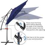 Yaheetech Cantilever Parasol Umbrella 3m/2.7m Outdoor Sun Shade Banana Hanging Umbrella, Blue - Sold & Fulfilled by Yaheetech UK - w/voucher