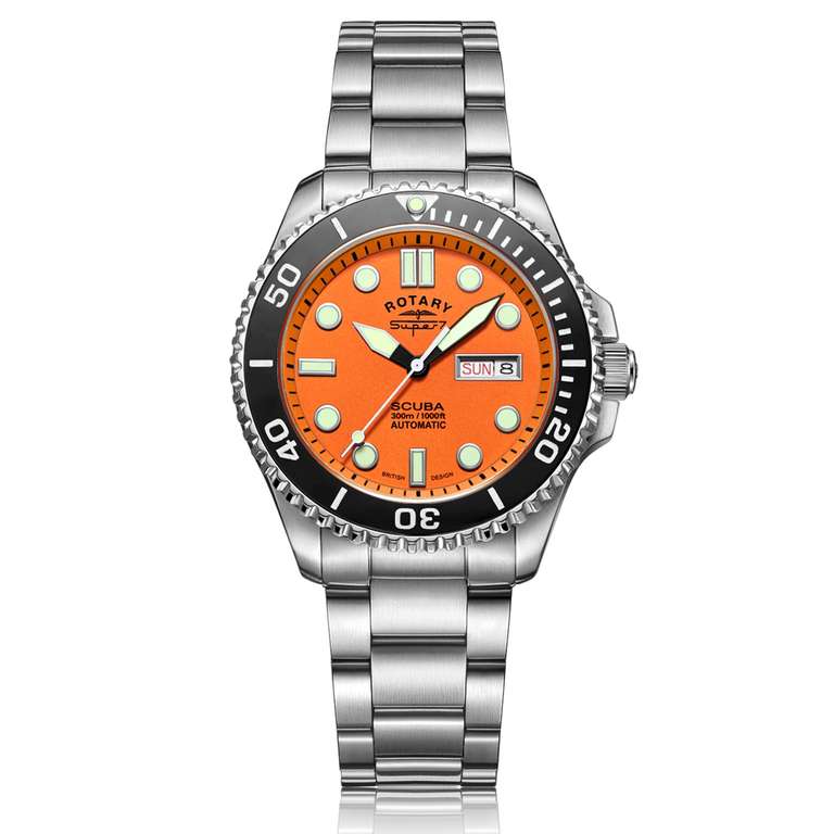 Rotary Super 7 SCUBA Automatic Watch, Sapphire Crystal, Ceramic Bezel, 3 Year Guarantee £127.99 with code @ watchnationshopltd eBay