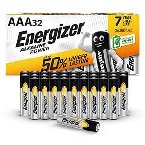Energizer AAA batteries 32 pack - £11.81 or £10.63 with S&S