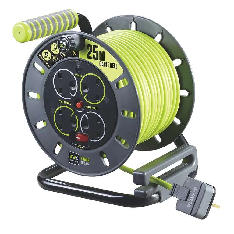 13A 4-Gang 25M cable reel - £27.99 with free click & collect @ Screwfix