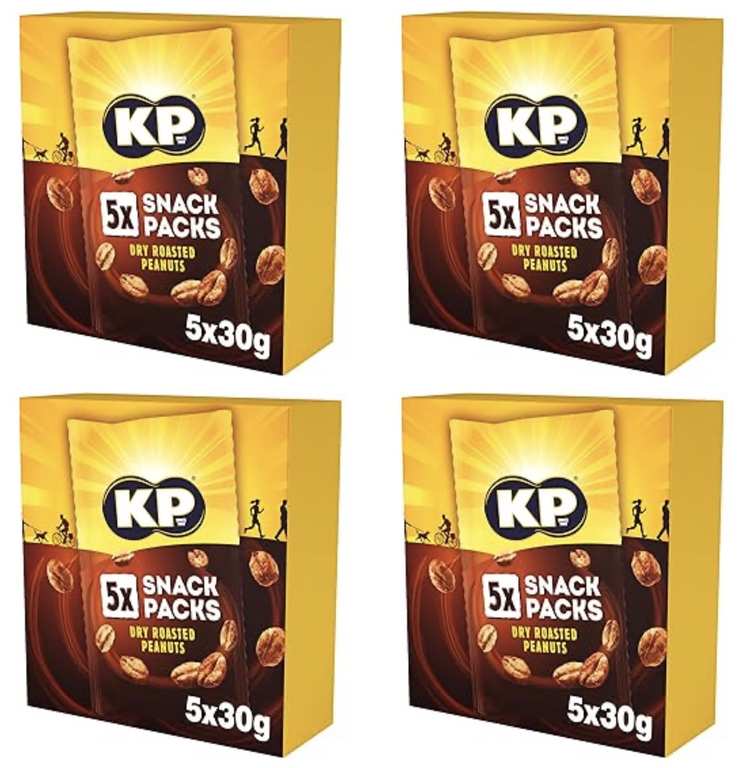 4 x KP Nuts Dry Roasted Peanuts Multipack of 5 x 30g Snack Bags (£5.47/£6.38 S&S)