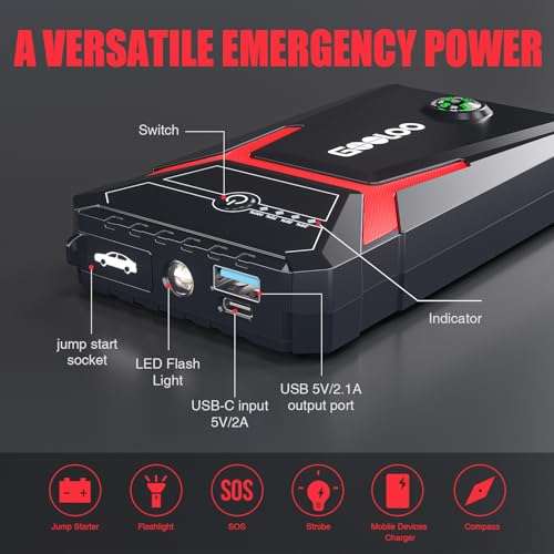 GOOLOO 1500A Jump Starter Power Pack, Car Battery Booster Jump Starter for 12V Vehicle with Prime Sold by Landwork