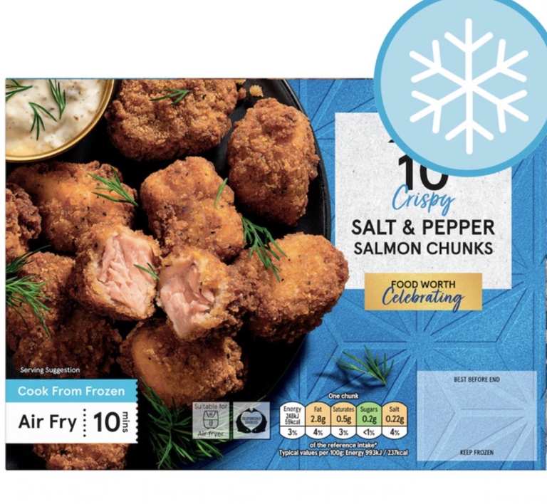 Tesco Salt & Pepper Salmon Chunks 10 Pack 250g - Clubcard Price