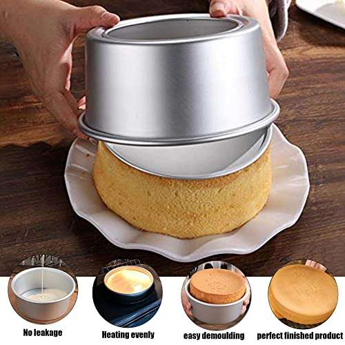 2 Pack 6-Inch Non-Stick Deep Aluminum Round Cake Pan with Removable Bottom with voucher & code - £3.14 sold by Yizheng @ Amazon
