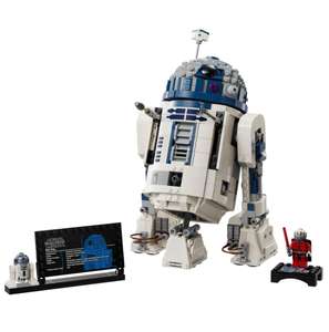 LEGO Star Wars R2-D2 Model Set, Buildable Toy Droid + 25th Anniversary Darth Malek Minifigure & Decoration Plaque 75379