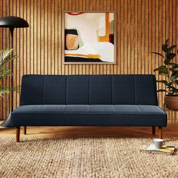 Niko Velvet Clic Clac Sofa Bed - Blue