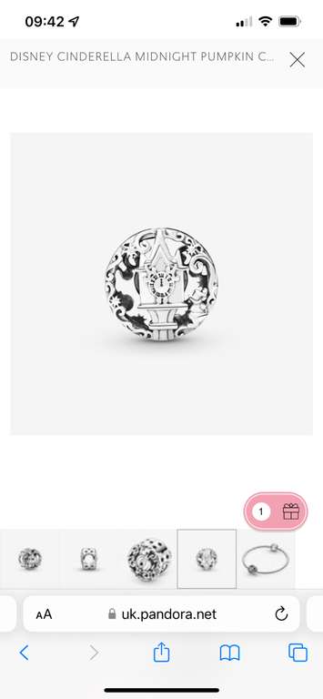 Disney Cinderella Midnight Pumpkin Charm - £20 + £2.99 postage or free click and collect to store @ Pandora