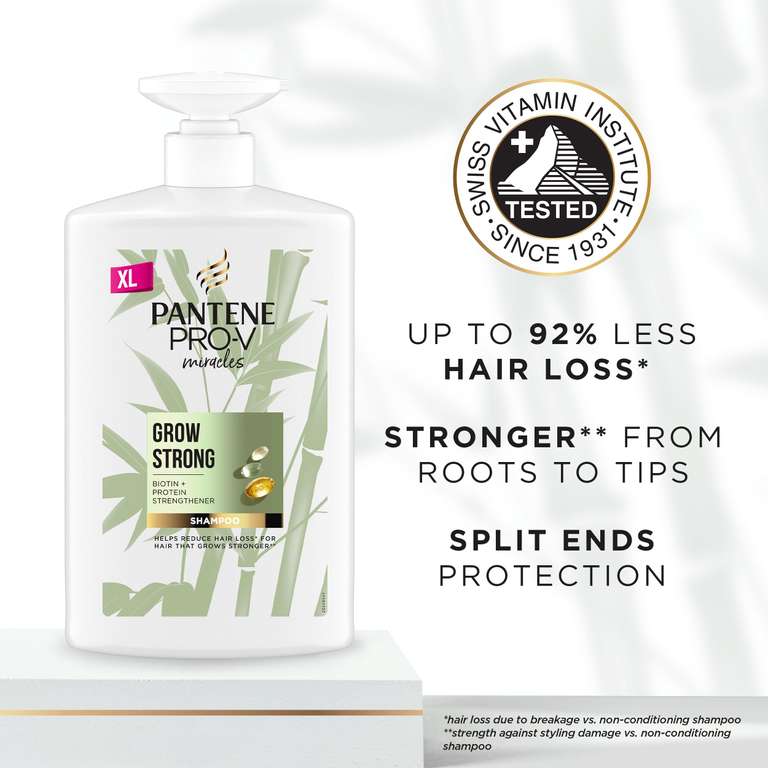 Pantene Grow Strong Shampoo with Biotin and Bamboo, 1l - £4.27 or less with Subscribe & Save