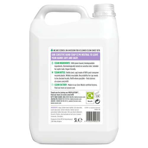 Ecover Hand Soap Refill, Lavender & Aloe Vera, 5L £23.52 /£21.17 using Subscribe & Save @ Amazon