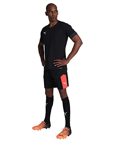 Puma Black-fiery Coral Men's Individualfinal Training Shorts Knitted Shorts. Large only.