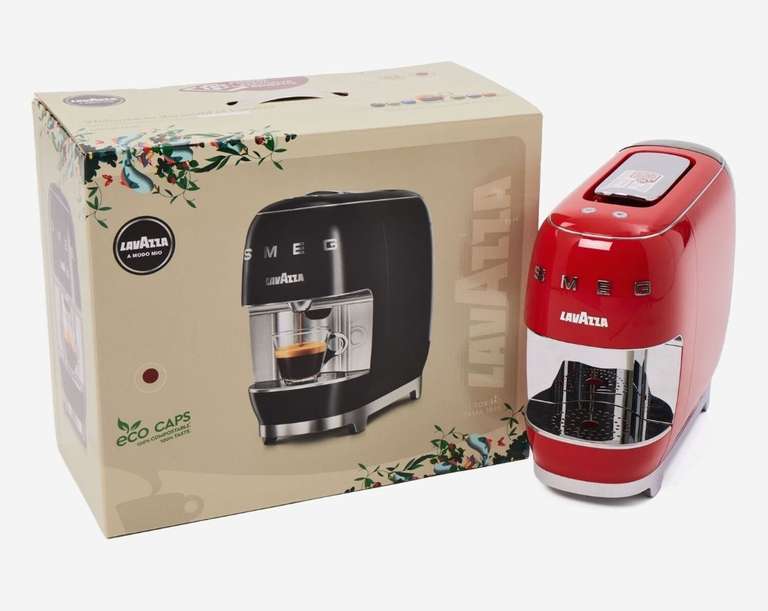 SMEG X LAVAZZA Red Smeg Capsule Coffee Machine 900ml - Free C&C