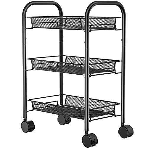 Pipishell Storage Trolley 3 Tier Mesh Wire Rolling Storage Cart £19.99 at Amazon