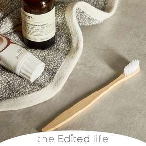 Adult Bamboo Toothbrush in white or natural + Free Click & Collect